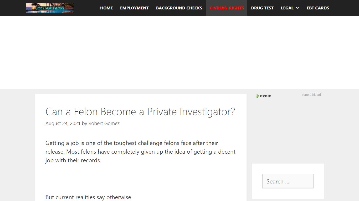 Can a Felon Become a Private Investigator? (Updated) - Jobs For Felons ...